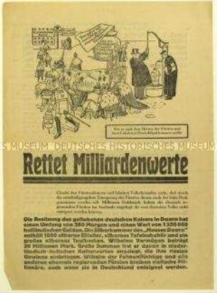 Aufruf der SPD zur Teilnahme am Volksbegehren zur Fürstenenteignung 1926
