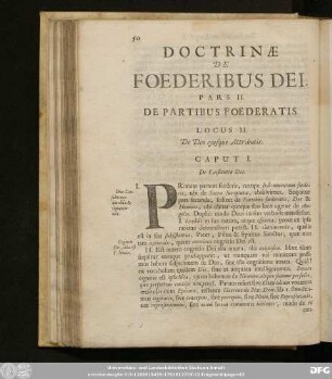 Locus II. De deo eisuque Attributis.