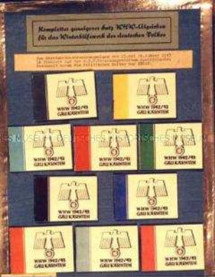 WHW-Abzeichen, NSV-Betreuungsstätten, Straßensammlung im Gau Kärnten vom Januar 1943