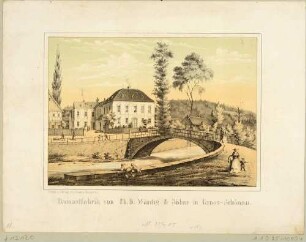 Die Damastfabrik von Ch. D. Wäntig & Söhne in Großschönau, aus dem "Album der sächsischen Industrie …", Bd. 1, 1856