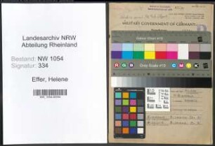 Entnazifizierung Helene Effer , geb. 13.12.1885 ()