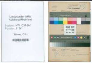 Entnazifizierung Otto Von Werne , geb. 26.07.1891 (Sachbearbeiter)