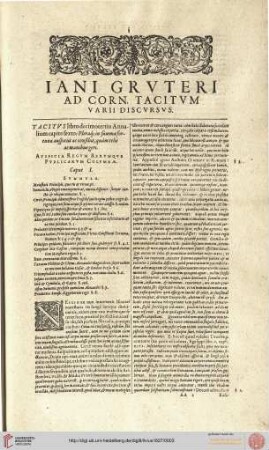 Iani Gruteri ad Corn. Tacitum varii Discursus