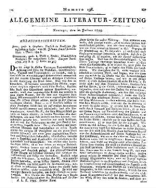 Schmitz, J. A.: Versuch in Predigten für aufgeklärte Leser. T. 1-2. Jena: Göpfert; Offenbach: Weiß & Brede 1791-93