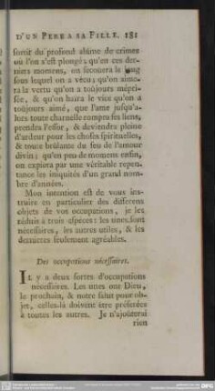 Des occupations nécessaires