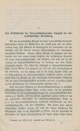 I. Das Aufsichtsrecht des Vormundschaftsgerichts bezüglich der vormundschaftlichen Verwaltung.