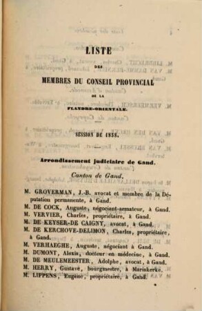 Procès-verbaux des séances du Conseil Provincial de la Flandre Orientale, 1858