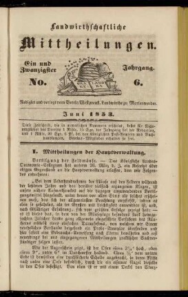 Ein und Zwanzigster Jahrgang. No. 6.