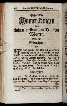 Besondere Anmerckungen von einigen vieldeutigen Teutschen Wörtern.