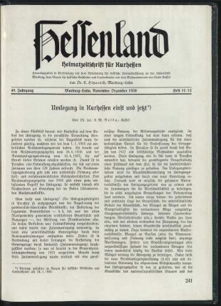Heft 11/12, November/Dezember 1938