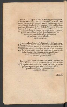 Bonifacius Papa VIII ... Clemens Papa V ... Ioannes Papa XXII ...