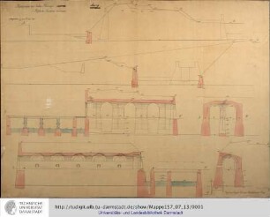 Mainz. Befestigungen am linken Rheinufer (Profile des Bastions Nicolaus). Copirt im Augsut 1863 von Oberlieutenant Scherf.