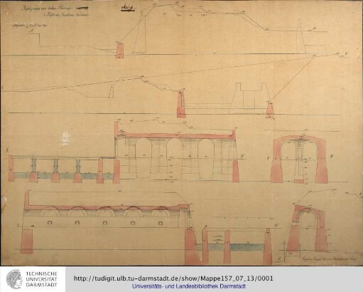 Mainz. Befestigungen am linken Rheinufer (Profile des Bastions Nicolaus). Copirt im Augsut 1863 von Oberlieutenant Scherf.