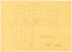 Schloss Ponischowitz Umbau und Ausbau: Grundriss 1. Obergeschoss, Maßstabsleiste