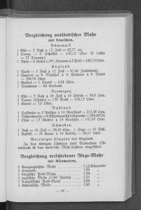Vergleichung ausländischer maße mit deutschen.