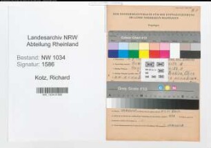 Entnazifizierung Richard Kotz , geb. 12.09.1886 (Generalmajor)