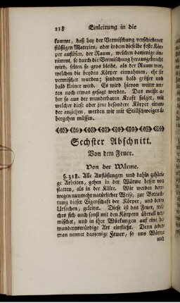 Sechster Abschnitt. Von dem Feuer.