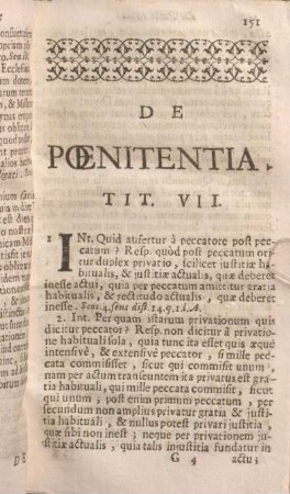 De Poenitentia. Tit. VII.