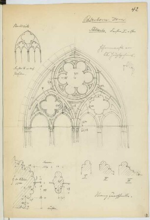 Dom, Paderborn: Details Südfenster (aus: Skizzen- und Fotoalbum 18)