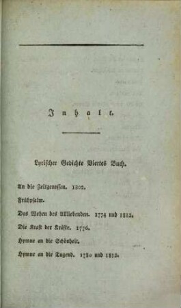 Kosegarten's Dichtungen : [in acht Bänden], 6. Lyrischer Gedichte viertes, fünftes, sechstes Buch