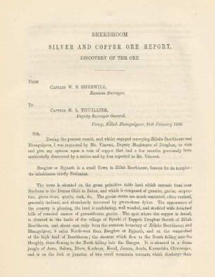 Beerbhoom silver and copper ore report