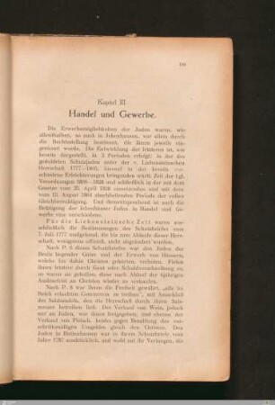 Kapitel III: Handel und Gewerbe