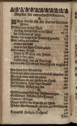 Register der vornehmsten Realien