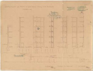 Billing, Hermann; Karlsruhe (Baden-Württemberg), Kolpingplatz; Kolpingplatz (früher Karlsplatz) - Neubau Kantstraße, Wohnhaus des Herrn Prof. Billing, Entwässerungsplan (Grundrisse)