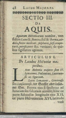 Sectio III. De Aquis