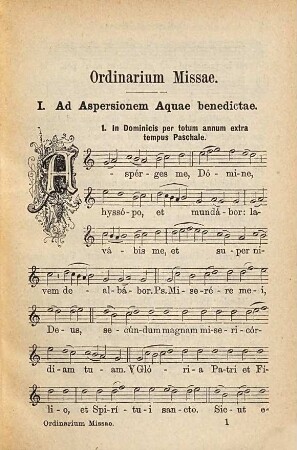 Ordinarium missae : Nach der von der S. Rituum Congregatio besorgten Edition des Graduale Romanum in Violinschlüssel und weisse Noten übertragen