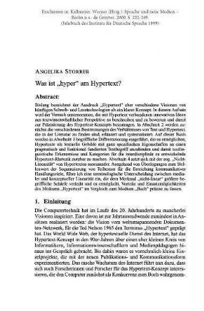 Was ist "hyper" am Hypertext?