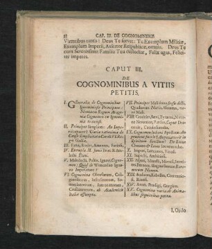 Caput III. De Cognominibus a Vitiis Petitis. I. - XV.