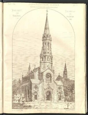 Projekt einer evangelischen Kirche. Perspektivische Ansicht