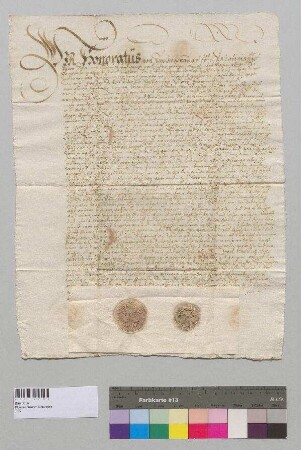Abt Honoratus, Prior Valentinianus, Subprior Johannes und der Konvent von Kloster Seeon verleihen das bisher von Wolf Aicher freistiftsweise besessene und nun verkaufte Aicher Gut zu Waldhaiming im Pfleggericht Kling, das zur Grundherrschaft von St. Lorenz in Obing gehört, an den Käufer Andre Gailhauser und seine Ehefrau Maria zu Freistift. S1: Abt Honoratus v. Kloster Seeon, S2: Konvent v. Kloster Seeon
