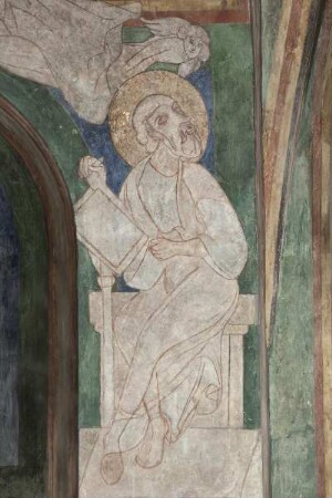Szenen des Neuen Testaments — Christus als Weltenrichter mit Aposteln, Heiligen und Evangelisten — Evangelist Matthäus