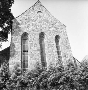 Strausberg, Predigerstraße 2. Marienkirche (um 1250, 1341/1342 Renovierung, ab 1448 Umbau). Chor. Ansicht von Osten