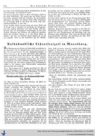 Volkskundliche Lehrerfreizeit in Meersburg