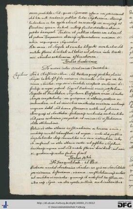 [fol. 6] Titulus duodecimus: De mutua inter academicos concordia
