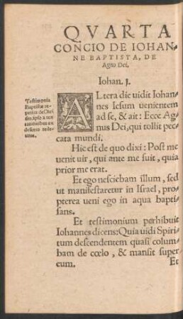 Quarta Concio De Iohanne Baptista, De Agno Dei.
