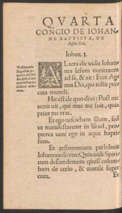 Quarta Concio De Iohanne Baptista, De Agno Dei.