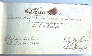 Stammbuch (Stammbuch Johann Jacob Becker, 1781 - Band 1)