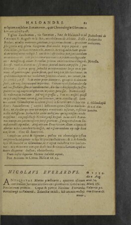 Nicolaus Everardus.
