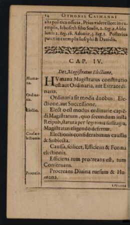 Cap. IV. De Magistratus Electione.