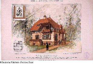 Villa Eck in Blasewitz bei Dresden, Tafel 30 (Grundriß, Detail, perspektivische Zeichnung)