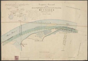 Inspection Loerrach. Plan über das Großherzogliche Rheinvorland auf der Gemarkung Huttingen