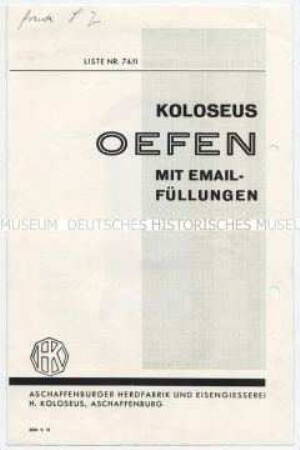 Koloseus Oefen mit Email-Füllungen / Liste Nr. 74/II