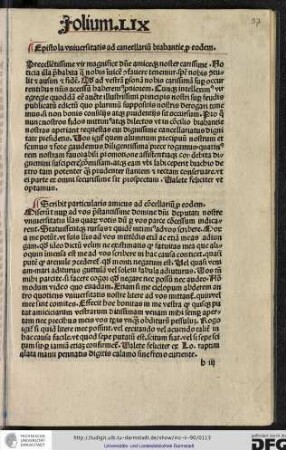 Precellentissime vir magnifice domine amiceque noster carissime. Notitita illa prehabita que nobis invicem confavere tenemur, spem nobis contulit et ausim et fidem...