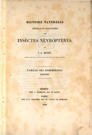 Histoire naturelle générale et particulière des Insectes Neuroptères, 2,2. Famille des Éphémérines, planches