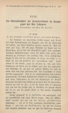 419-435 Die Bibelwissenschaft des Protestantismus im Kampfe gegen das Alte Testament : Fortsetzung