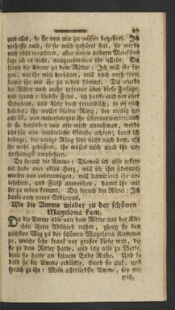 Wie die Amme wieder zu der schönen Magelona kam.